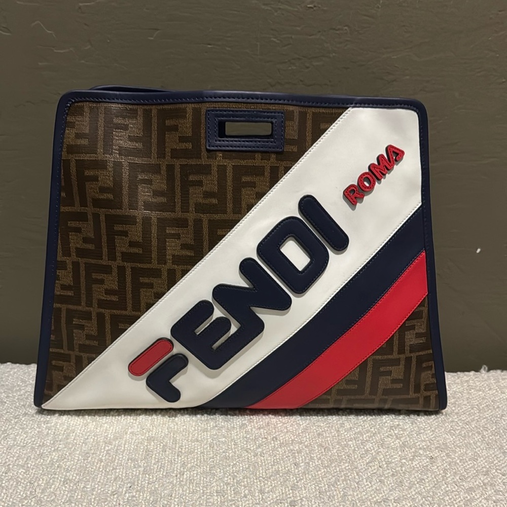 Authentic Fendi x FILA FendiMania Zucca Logo Clutch Pouch w/ COA & Dust Bag - Picture 3 of 11